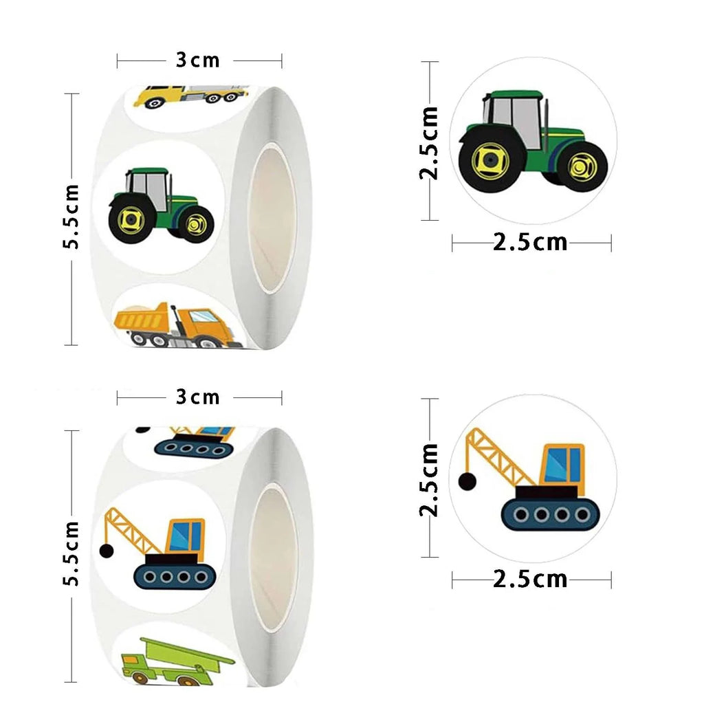 Construction Truck Stickers – 500 or 1,000 Pieces
