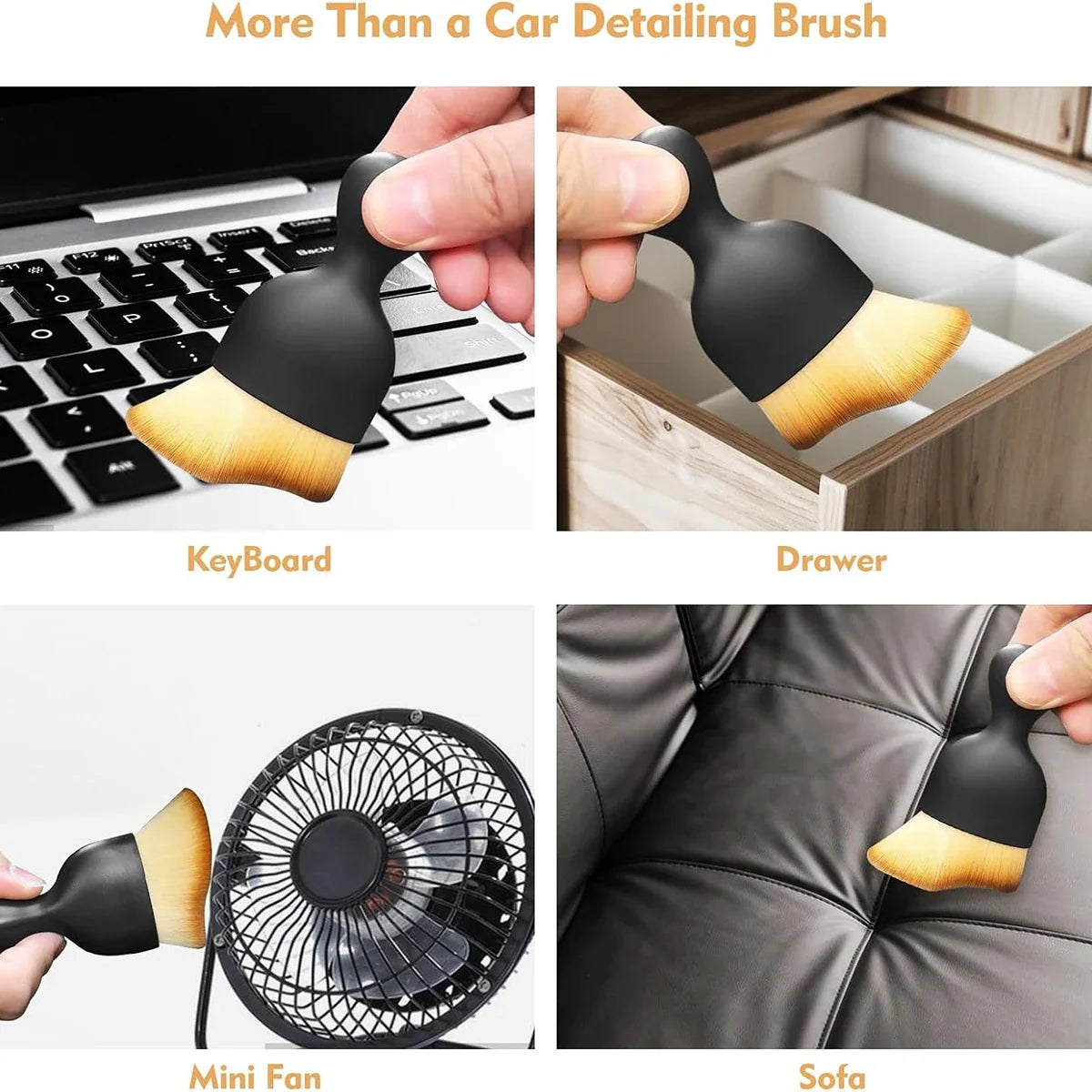 Soft-Bristle Car Interior Detailing Brush Set