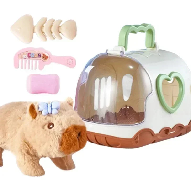 Walking Capybara Plush Toy with Sound