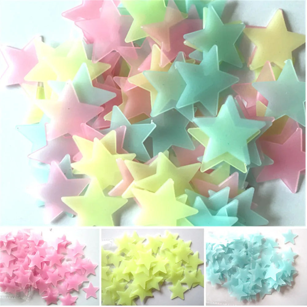 Glow-in-the-Dark Star Wall Stickers – 100 Pieces