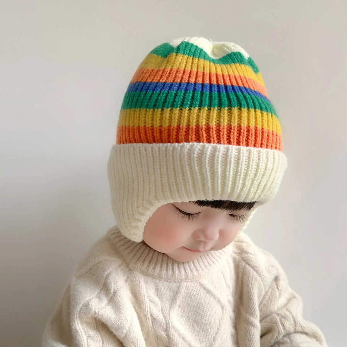 Knitted Baby Hat with Bear Ears