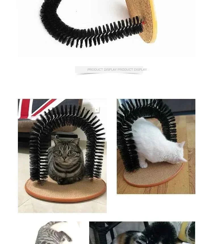 Cat Self-Grooming Arch with Scratching Base
