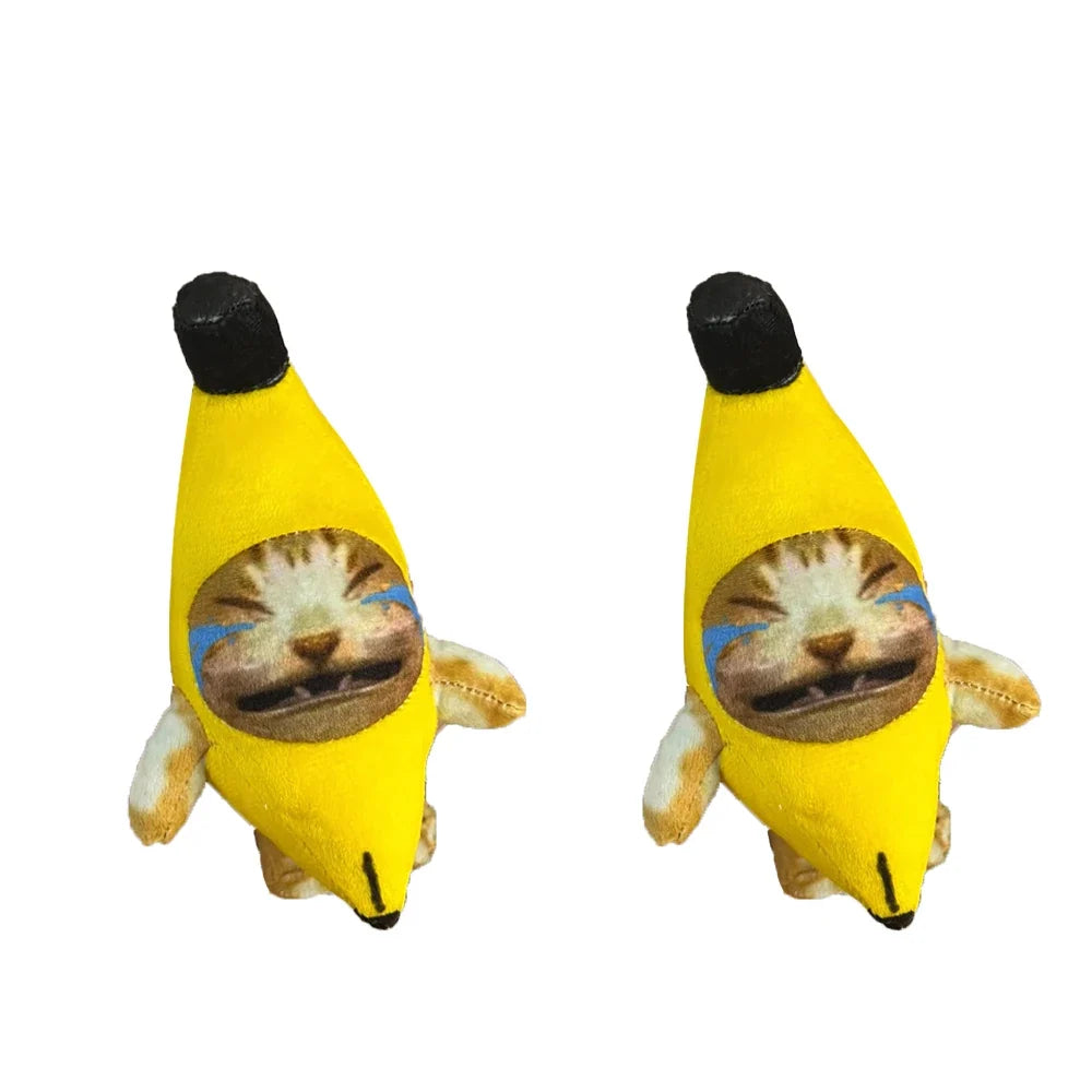 Banana Cat Plush Keychain with Sound