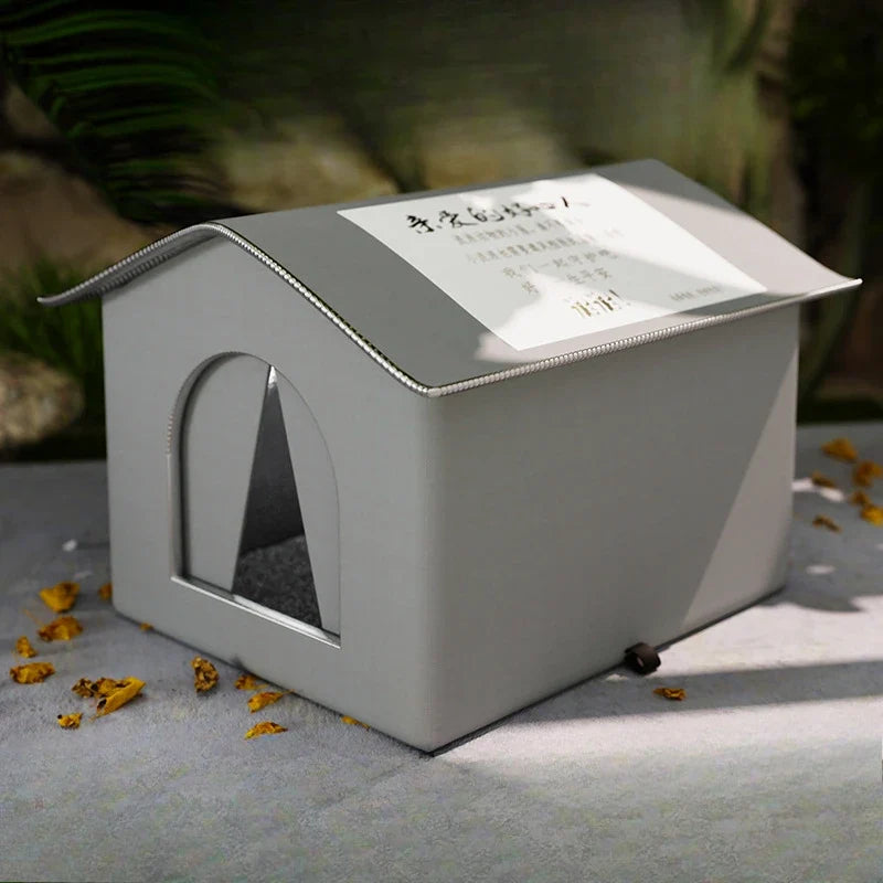Waterproof Outdoor Pet House – Winter Warm Cat & Small Dog Cave Bed | Foldable, Washable, Cozy Shelter