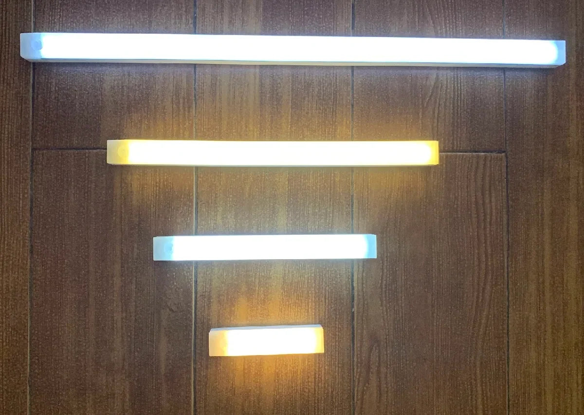 USB Rechargeable PIR Motion Sensor LED Bar Lights Dimmable Detector Night Light Portable Induction Cabinet Lamp for Kitchen Room