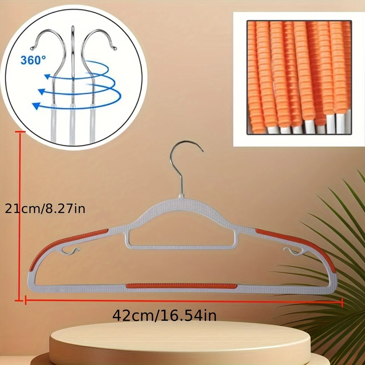 Non-Slip Clothes Hangers with Rotating Hooks – 30-Pack