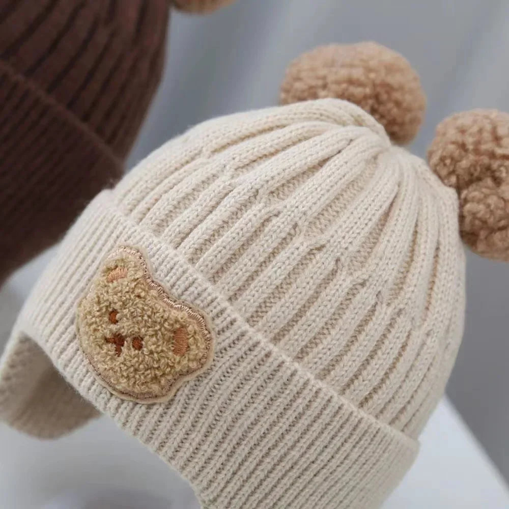 Knitted Baby Hat with Bear Ears