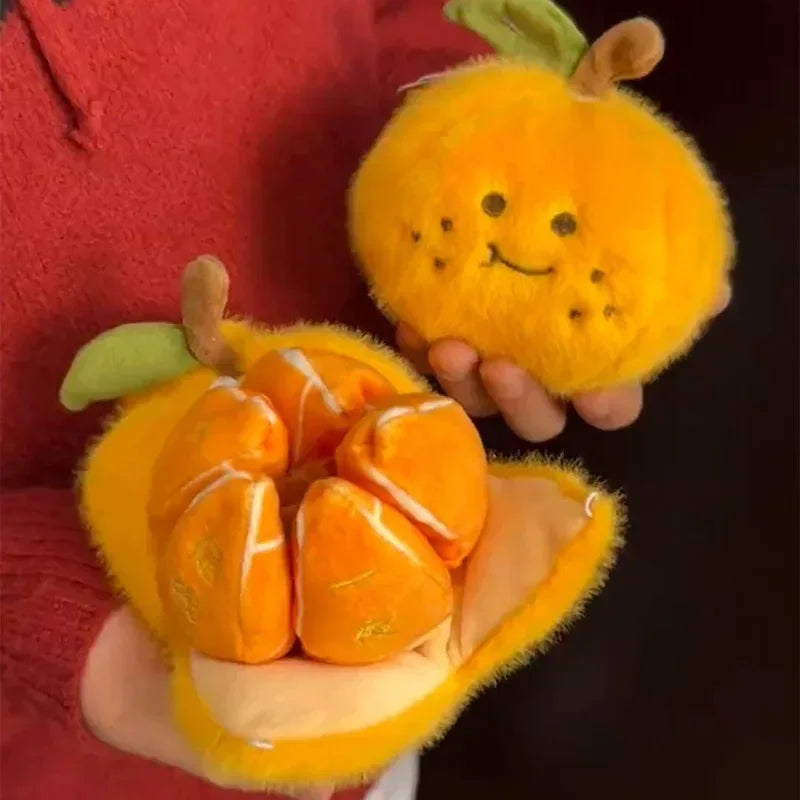 Peelable Orange Plush Keychain – 12 cm