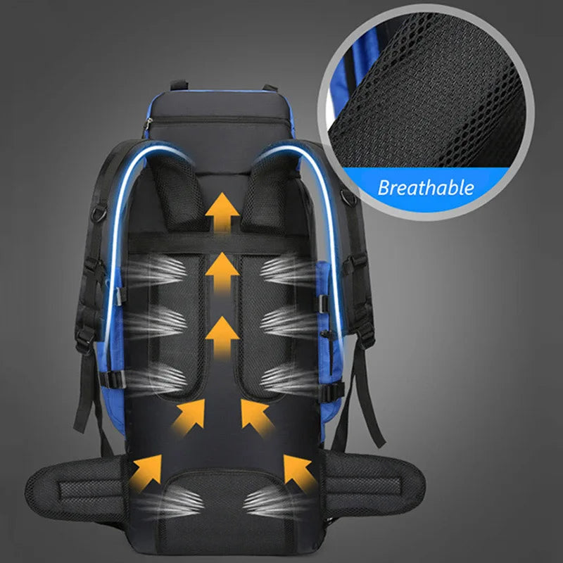 90 L Waterproof Hiking and Camping Backpack
