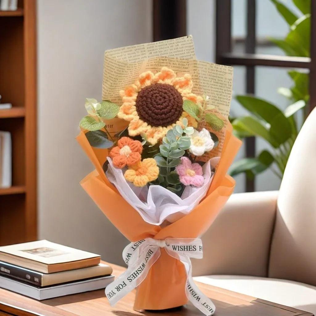 Crochet Sunflower & Daisy Bouquet