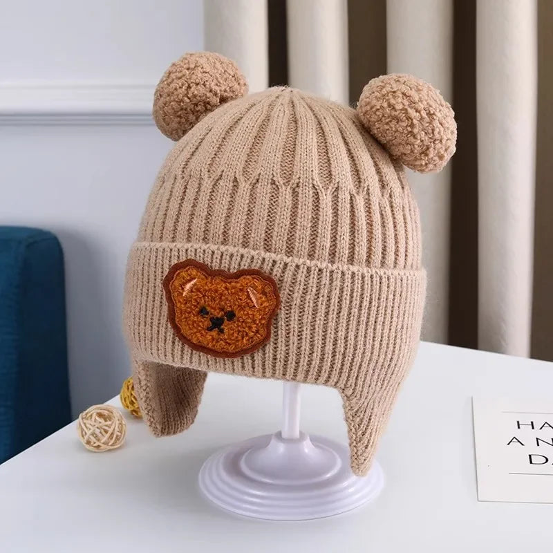 Knitted Baby Hat with Bear Ears