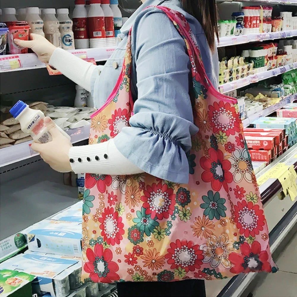 Large Reusable Folding Shopping Tote Bag