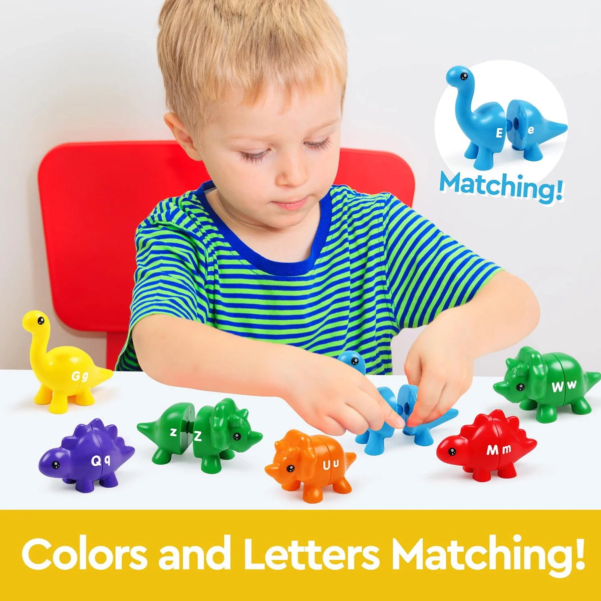 Dinosaur Alphabet and Number Matching Game