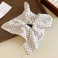 Polka-Dot Satin Scrunchies – Ruffled Hair Ties