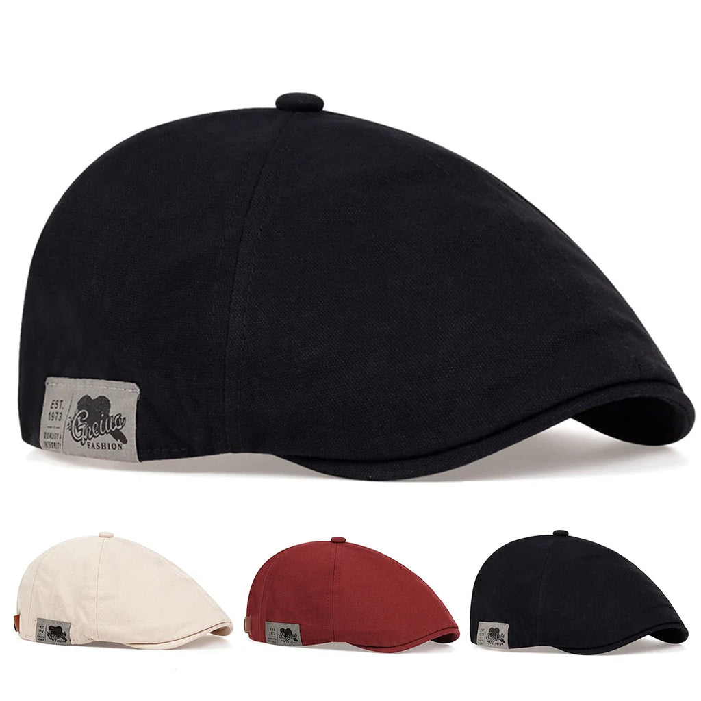 Men Side Letter Sticker Newsboy Caps British Painters Hats Spring and Autumn Adjustable Flat Cap Hip Hop Berets Peaked Cap