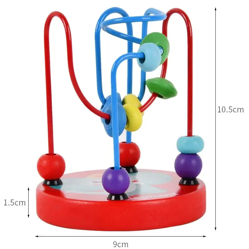 Wooden Bead Maze Roller Coaster Toy for Preschoolers