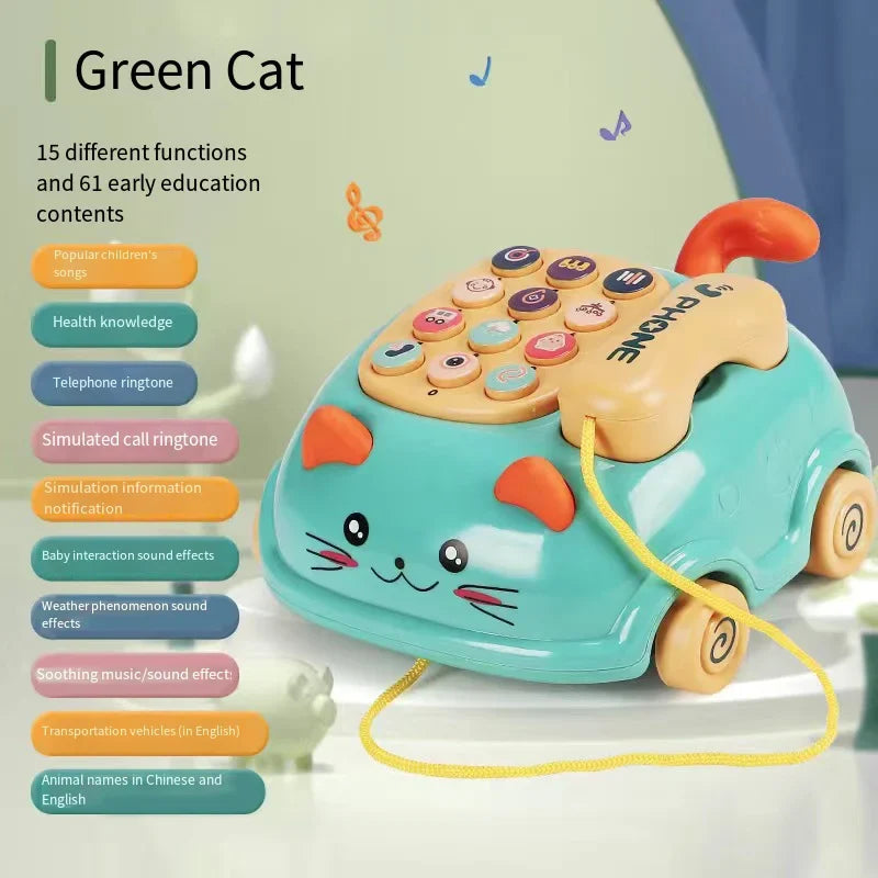 Interactive Baby Storytelling Toy Phone with Lights and Music