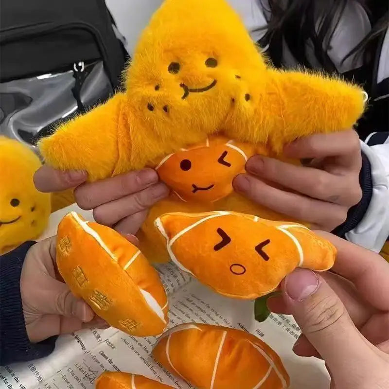 Peelable Orange Plush Keychain – 12 cm