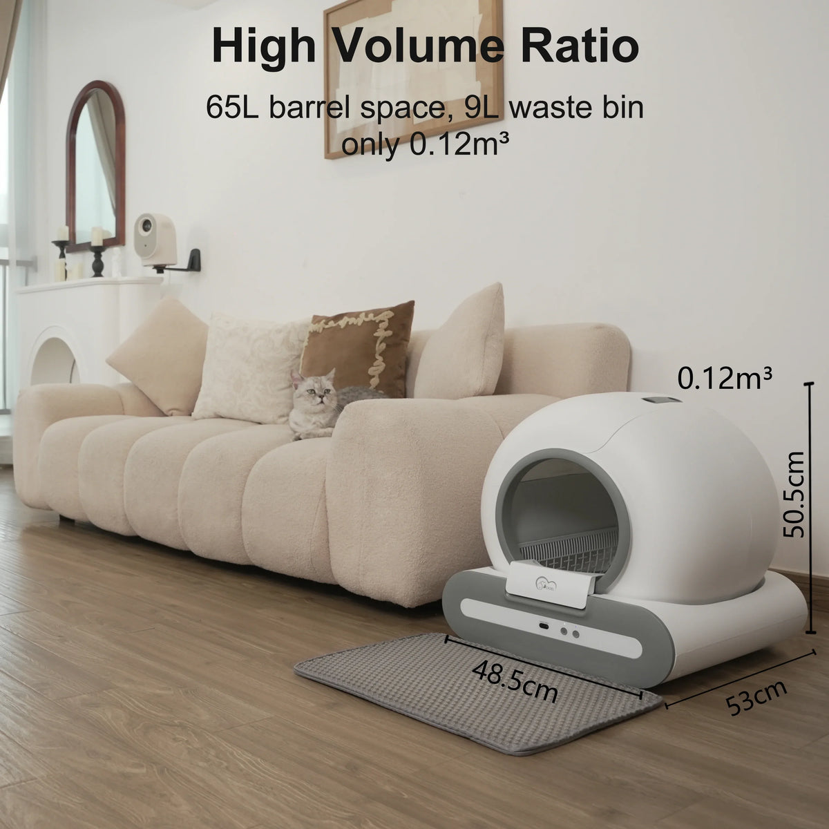Self-Cleaning Automatic Cat Litter Box with App Control