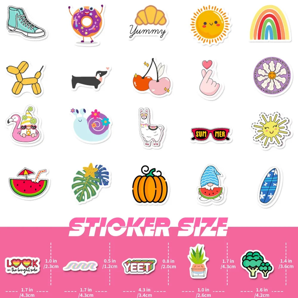 Kawaii Sticker Set – 100 Pieces