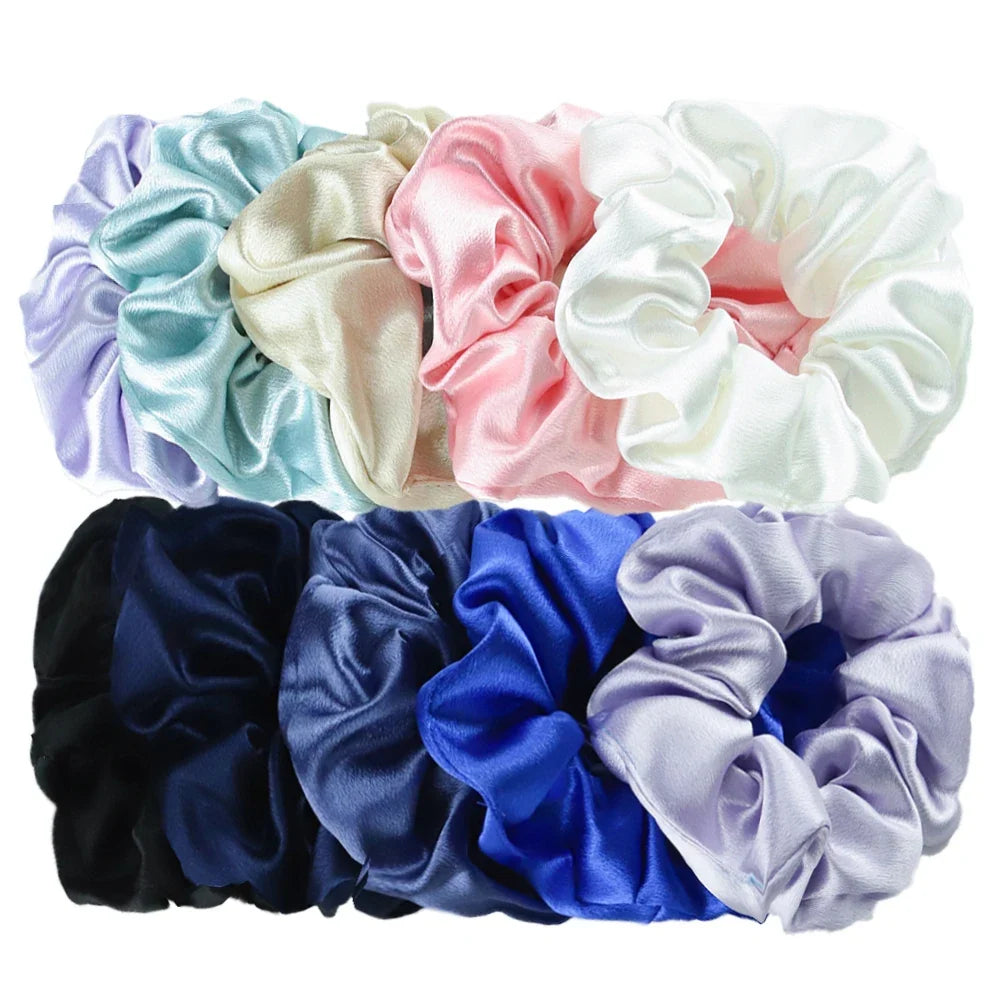 Satin Hair Scrunchies Set – Multiple Pack Sizes