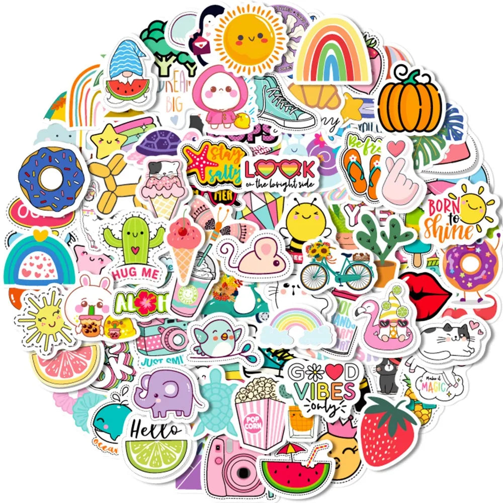 Kawaii Sticker Set – 100 Pieces