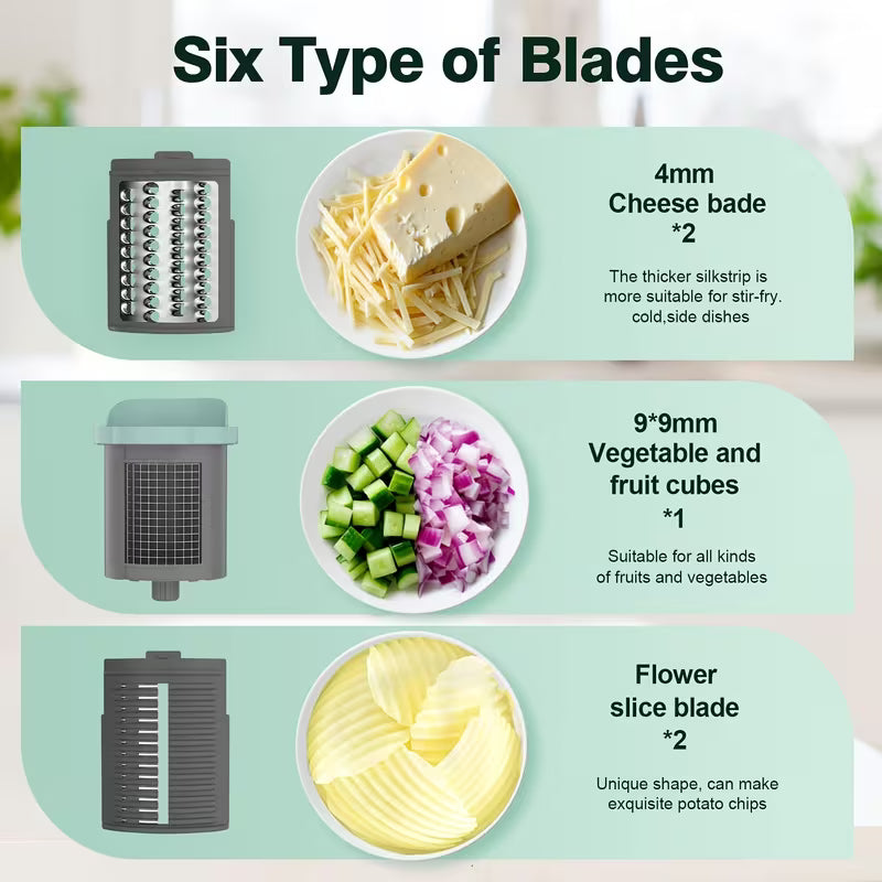 6-in-1 Electric Cheese Grater and Vegetable Slicer