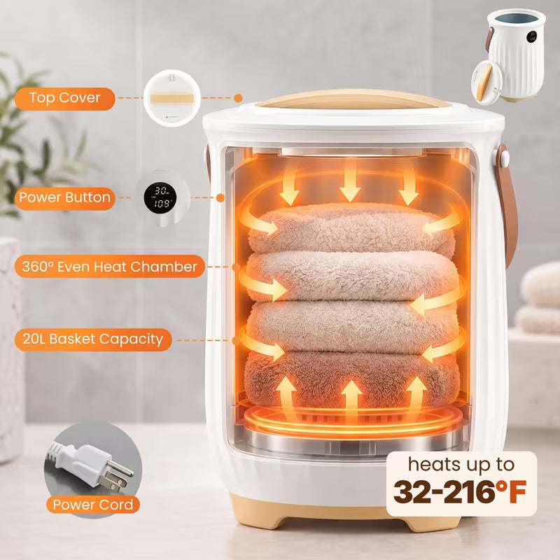 5.28-Gallon Large Towel Warmer Bucket with LED Display and Timer