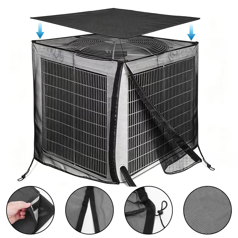 2-Piece Outdoor Air Conditioner Unit Top Dust Cover with Sticky Paste