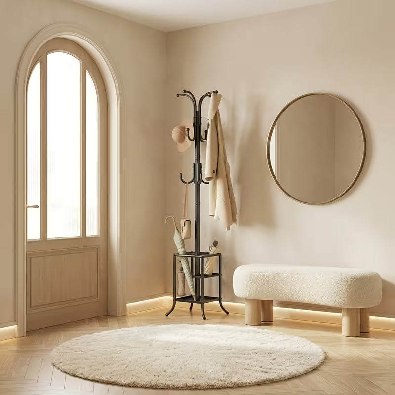 Freestanding Coat Rack Stand with Umbrella Storage Base