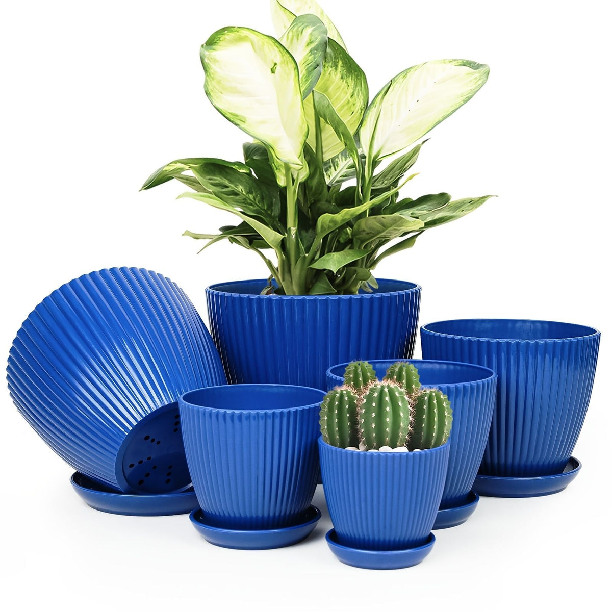 6 Pack Resin Planters Modern Stackable
