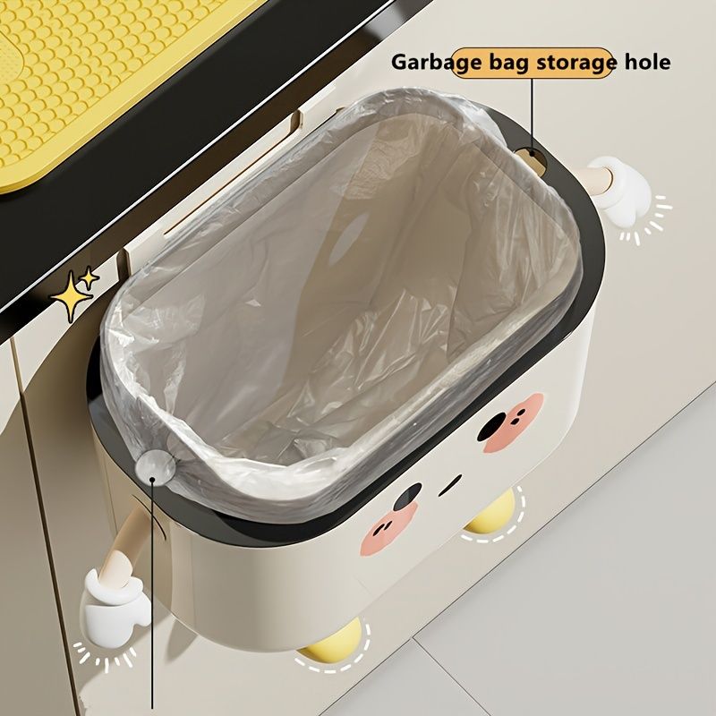 Wall Hanging Trash Can with Lid