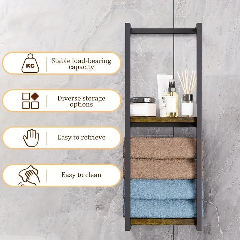 2 Layer Wall Mounted Towel Storage Rack