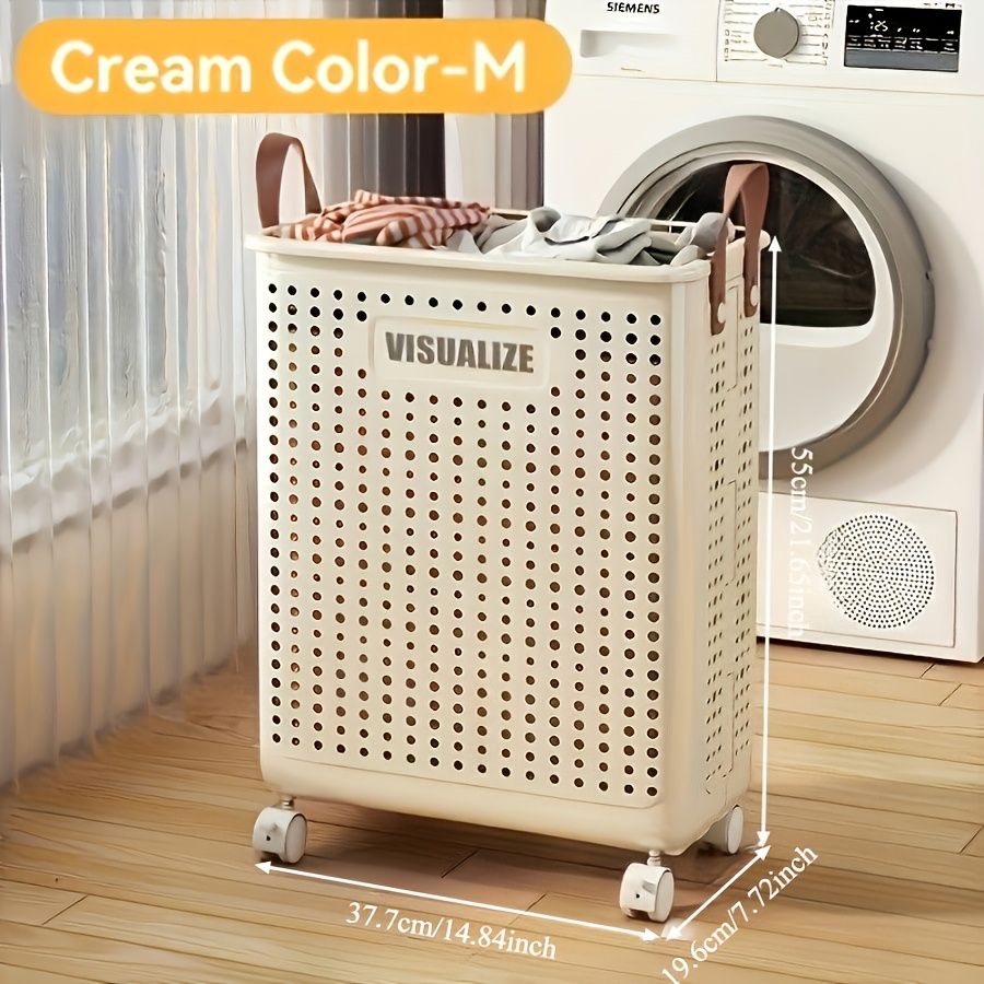 Rolling Laundry Cart With Lid And Handles