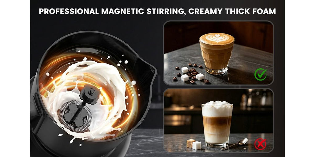 Electric Milk Frother and Warmer with Latte Art Spout
