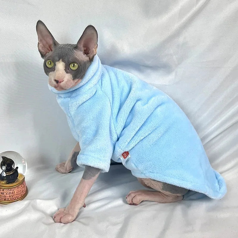 Soft Coral Velvet Hairless Cat Clothes Vest